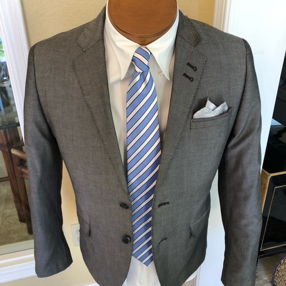 H&M All Cotton Black and Gray Pinhead Jacket 38R